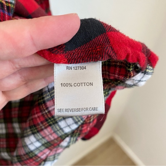 John Mark Red and Blue Plaid Flannel Patchwork Button Down Shirt Medium - Picture 7 of 9